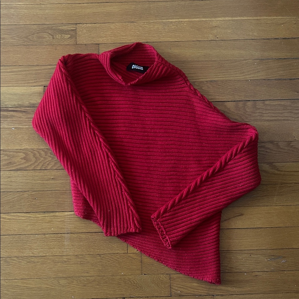 Alpha Studio Red Wool Sweater XS